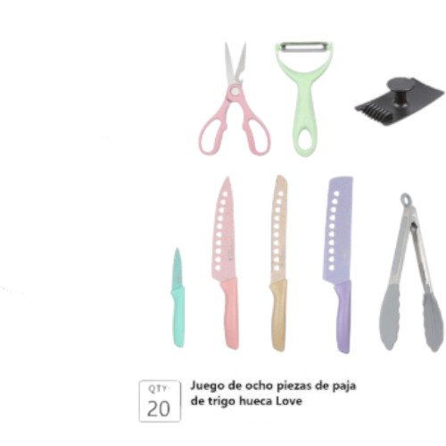 Juego de Cuchillos y Utensilios de Cocina 8 Piezas 