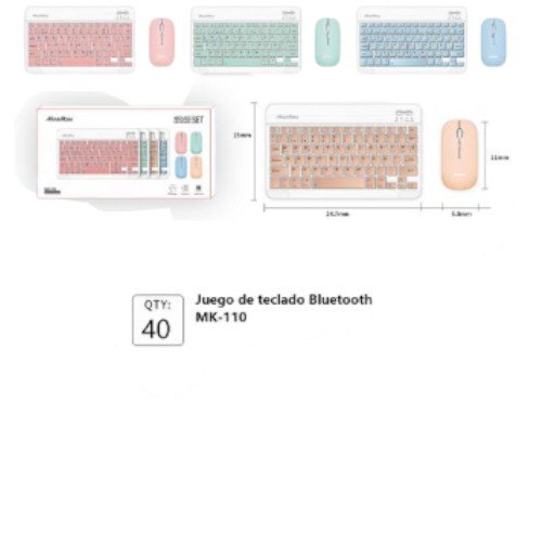 Juego de teclado y ratón inalámbricos Bluetooth (MK-110) por mayor Electrónica por mayor