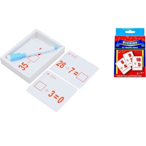 Juego Educativo de Cartas para Aprender División con Marcador Borrable por mayor - Jugueteria por mayor
