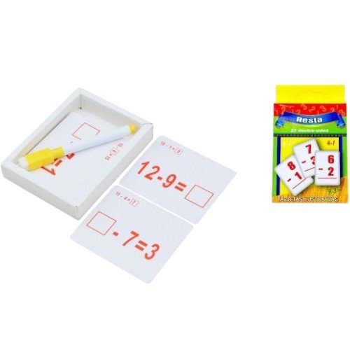 Juego Educativo de Cartas para Aprender Restas con Marcador Recargable por mayor Jugueteria por mayor