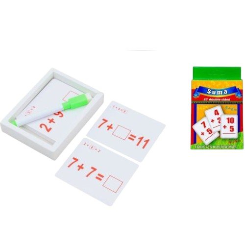 Juego Educativo de Cartas para Aprender Sumas con Marcador Borrable por mayor - Jugueteria por mayor