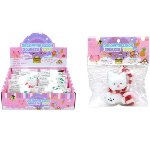 Juguete Anti-estrés Osito con Bufanda Serie Soft Pinch  por mayor - Jugueteria por mayor