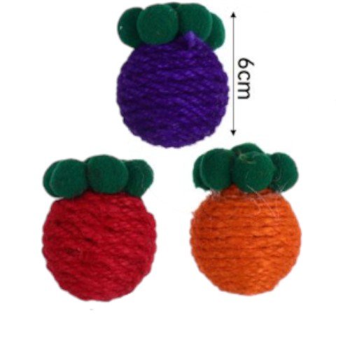 Juguete de Cuerda de Cáñamo con Forma de Fruto y Detalles de Hojas de Felpa para Mascotas por mayor Mascotas por mayor