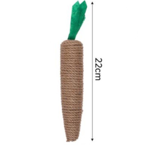 Juguete de Cuerda de Cáñamo Resistente con Forma de Zanahoria y Hojas de Tela para Gatos - por mayor Mascotas por mayor