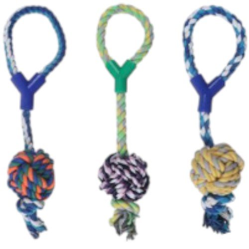 Juguete de Cuerda Trenzada con Asa Circular de Agarre y Pelota de Nudo Maciza por mayor - Mascotas por mayor
