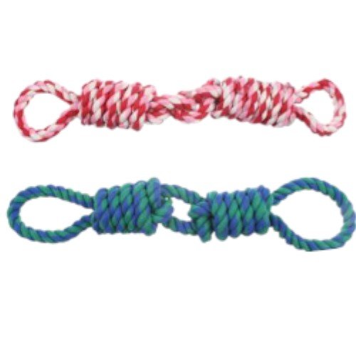 Juguete de Cuerda Trenzada de Alta Resistencia con Doble Asa y Cuerpo de Nudos Dobles para Mascotas por mayor - Mascotas por mayor