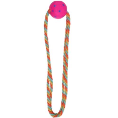 Juguete de Cuerda Trenzada Multicolor con Pelota de Goma para Mascotas por mayor - Mascotas por mayor