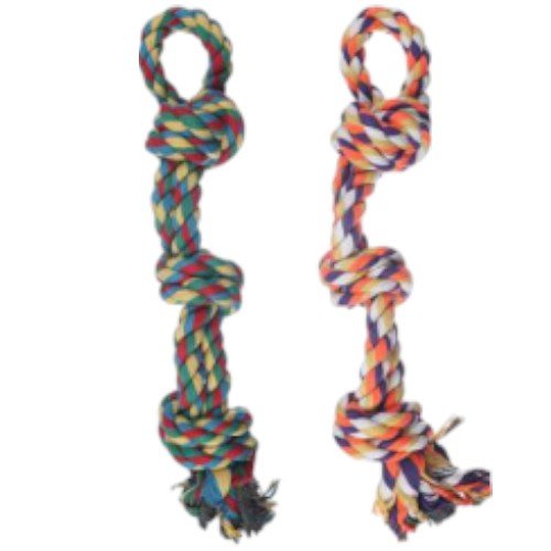 Juguete de Cuerda Trenzada Reforzada con Asa de Seguridad y Cuerpo de Nudos Múltiples para Mascotas por mayor - Mascotas por mayor