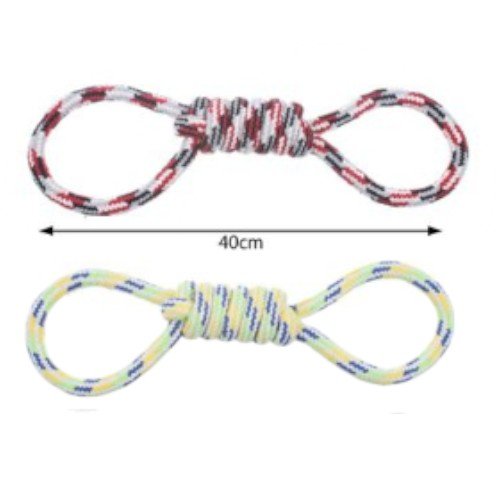 Juguete de Cuerda Trenzada Reforzada con Doble Asa Lateral y Nudo Central de Agarre para Mascotas por mayor - Mascotas por mayor