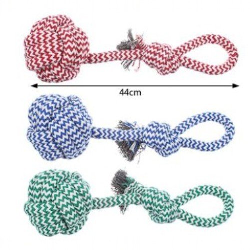 Juguete de Cuerda Trenzada Reforzada con Pelota de Nudo Gigante y Asa de Agarre para Mascotas por mayor - Mascotas por mayor