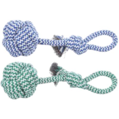 Juguete de Cuerda Trenzada Reforzada con Pelota de Nudo Gigante y Asa de Agarre para Mascotas por mayor - Mascotas por mayor