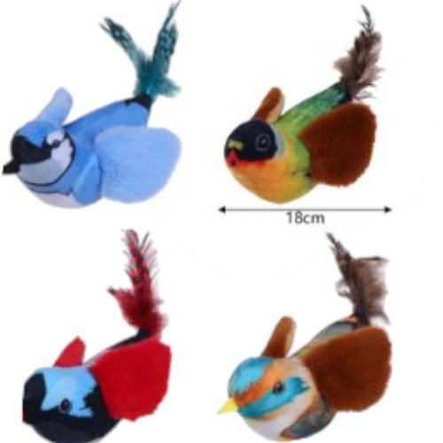 Juguete de Felpa con Forma de Ave Colorida y Detalles de Plumas para Gatos por mayor - Mascotas por mayor