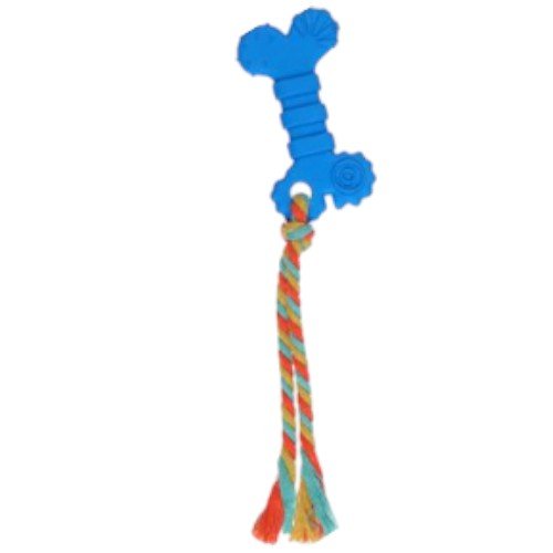 Juguete Mordedor para Mascotas en Forma de Hueso de Goma con Cuerda Trenzada por mayor - Mascotas por mayor