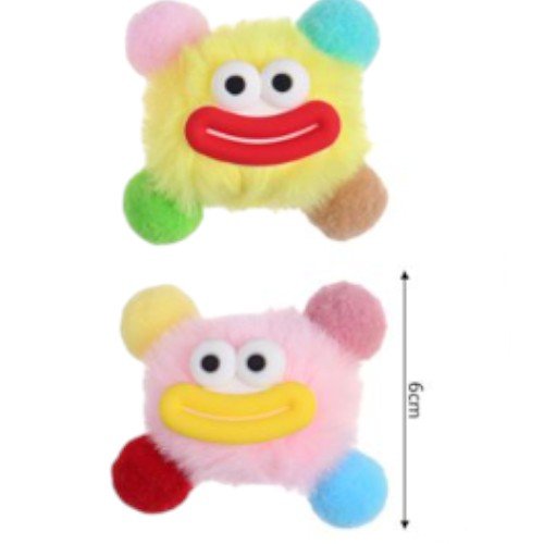 Juguetes de Felpa con Caras Divertidas y Pompones de Colores para Gatos por mayor - Mascotas por mayor