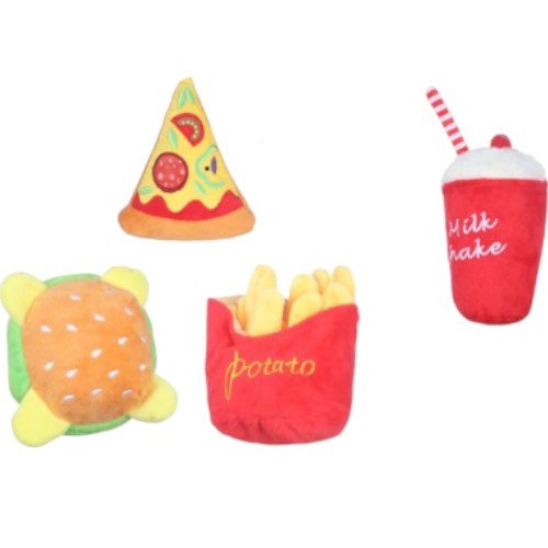 Juguetes de Peluche para Mascotas con Diseños de Menú de Comida Rápida por mayor - Mascotas por mayor