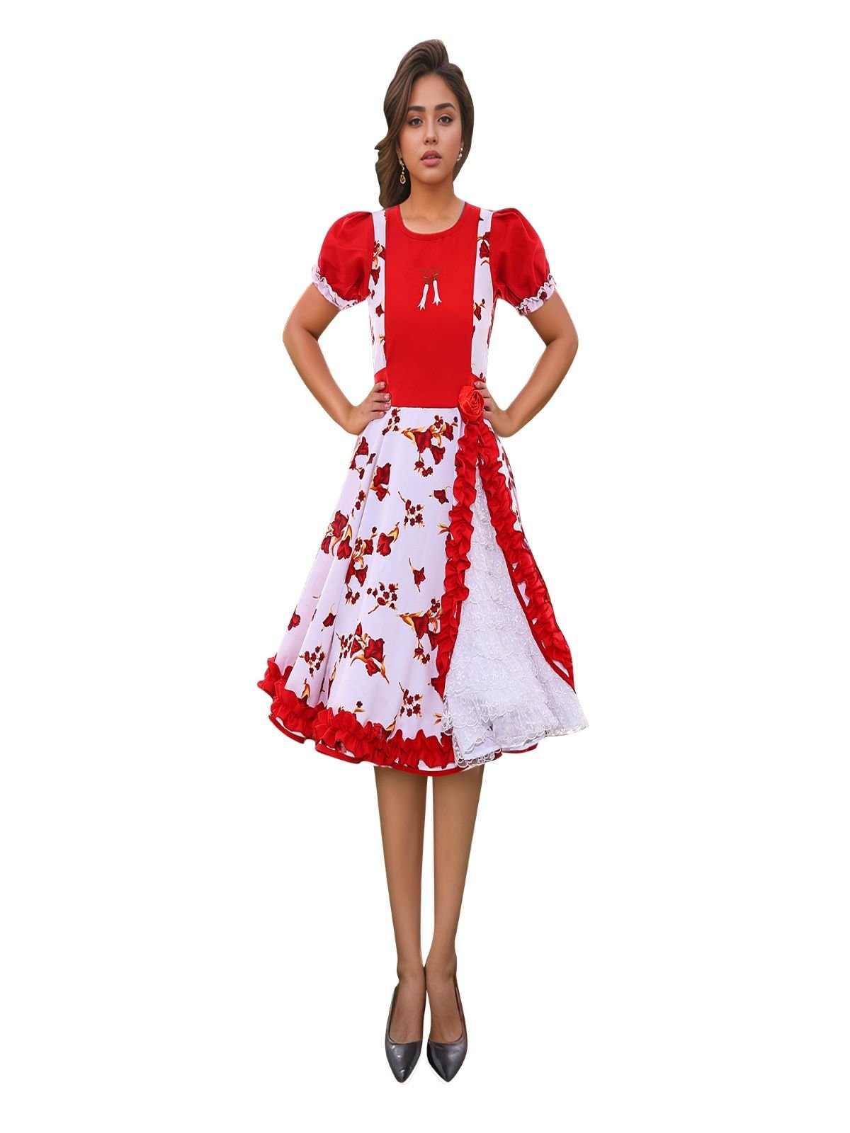 Vestido huasa chinita floreado infantil mayorista — imagen 2