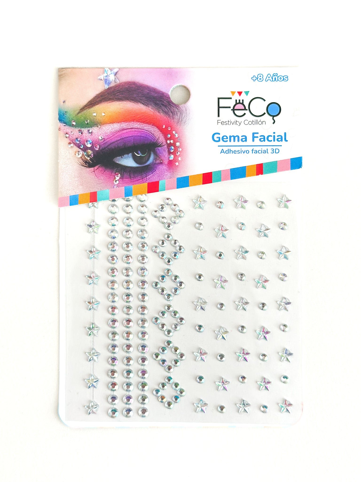 Adhesivo Facial Diseño Estrellas Nacarado 12 Unidades por mayor en Chile