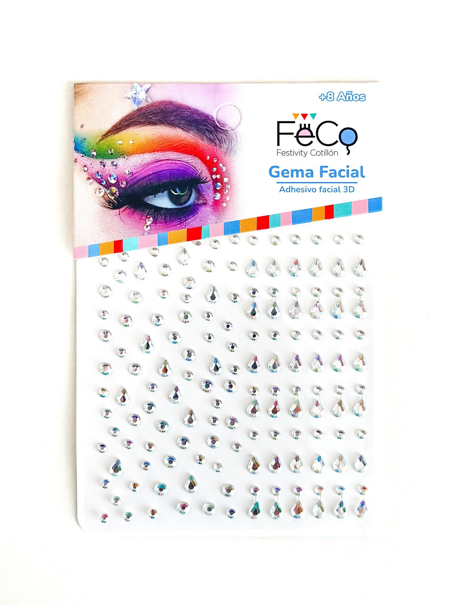 Adhesivo Facial Diseño Gotas Nacarado 12 Unidades por mayor en Chile