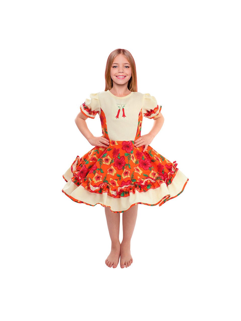 Vestido huasa chinita floreado infantil mayorista — imagen 2