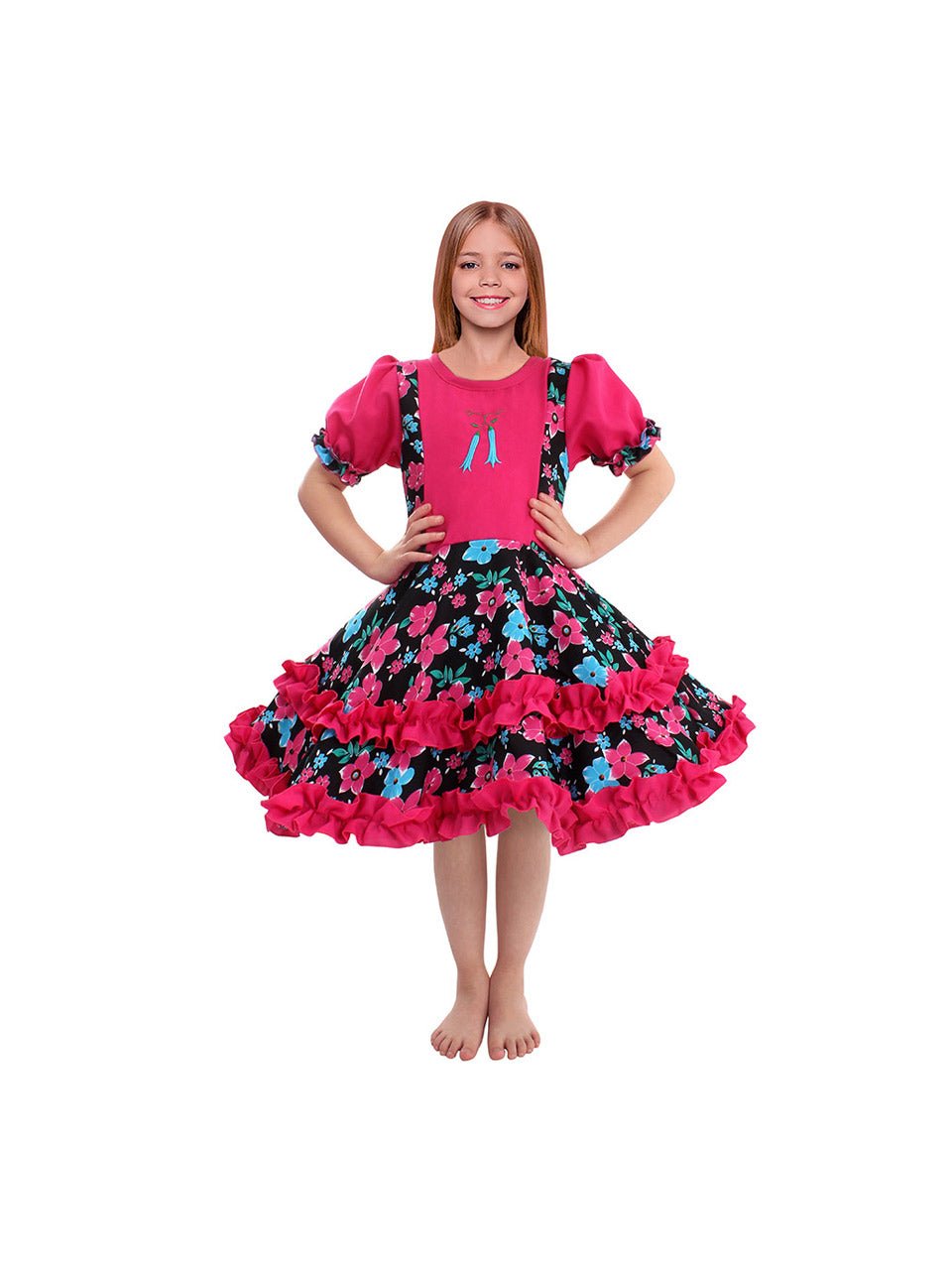 Vestido huasa chinita floreado adulto mayorista — imagen 2