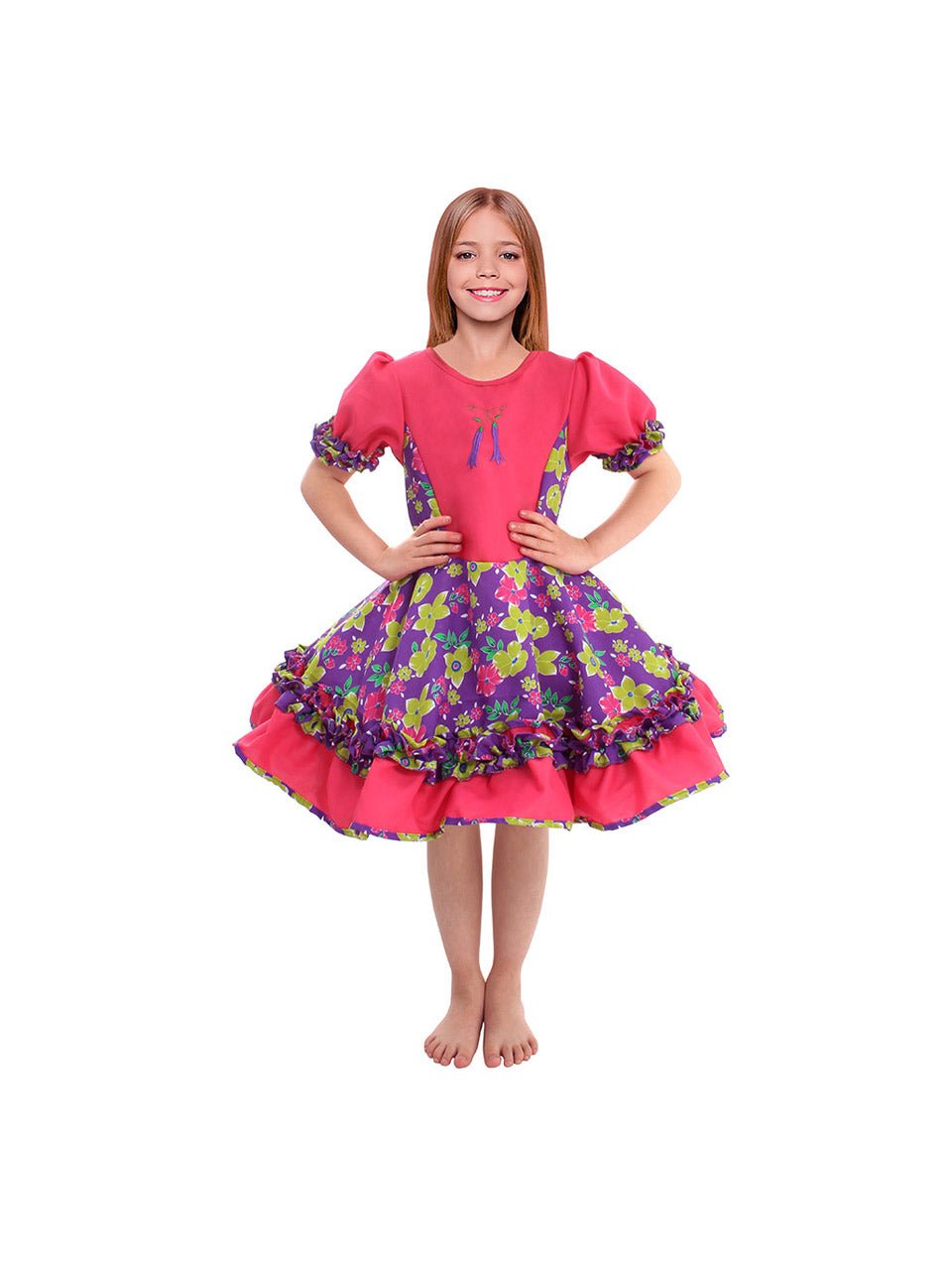 Vestido huasa chinita floreado infantil mayorista — imagen 2