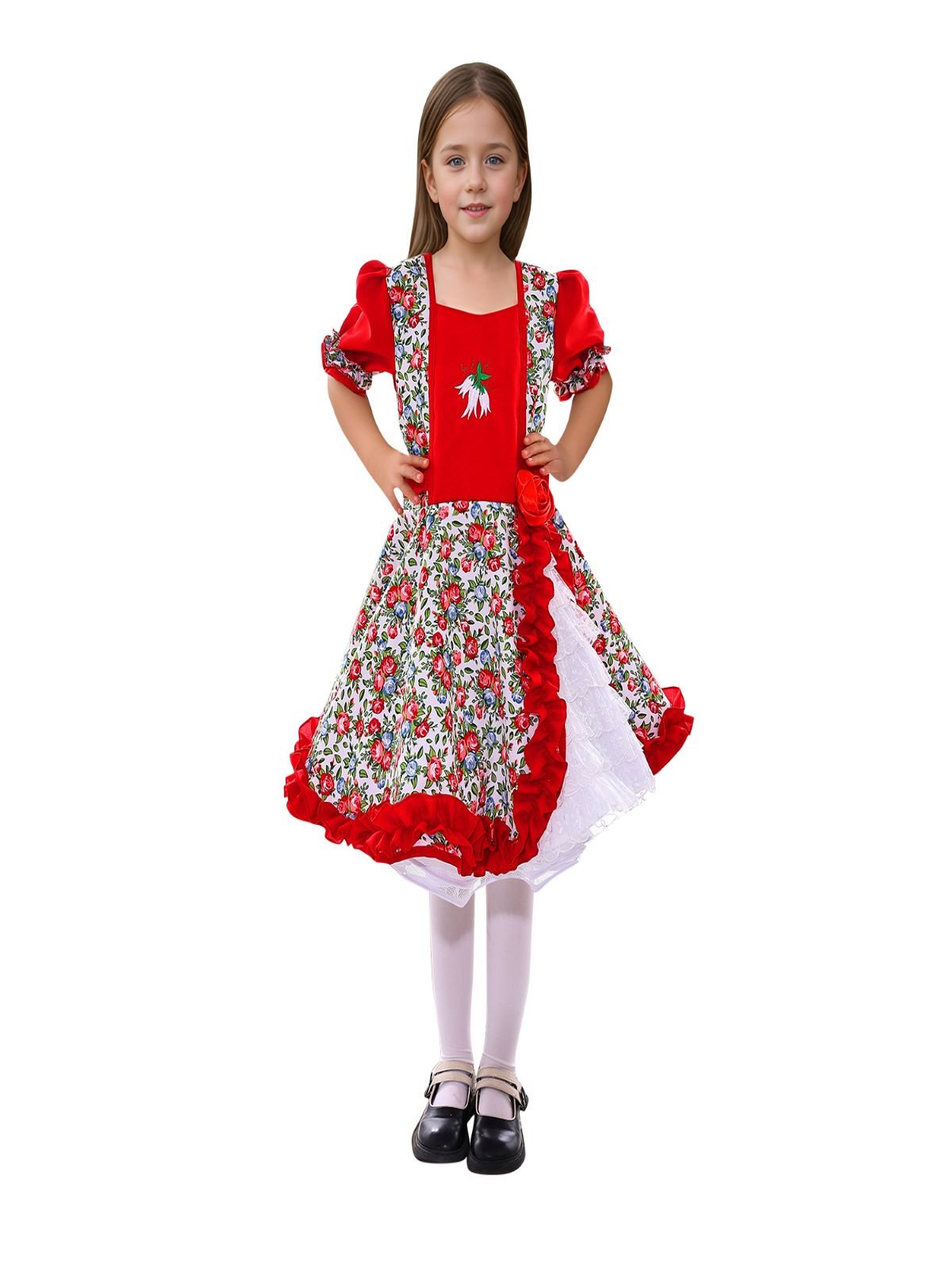 Vestido huasa chinita floreado infantil mayorista — imagen 2