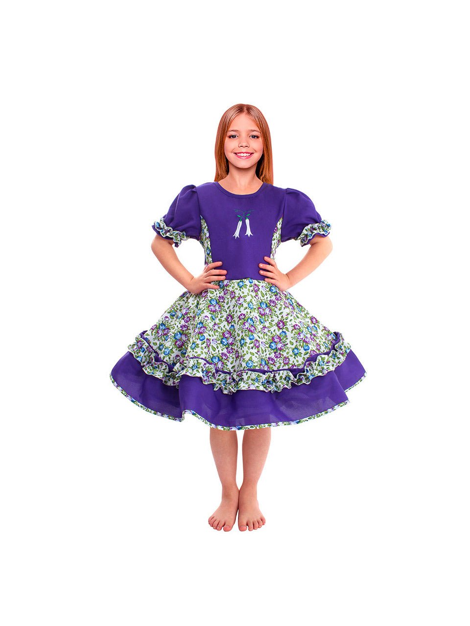 Vestido huasa chinita floreado infantil mayorista — imagen 2