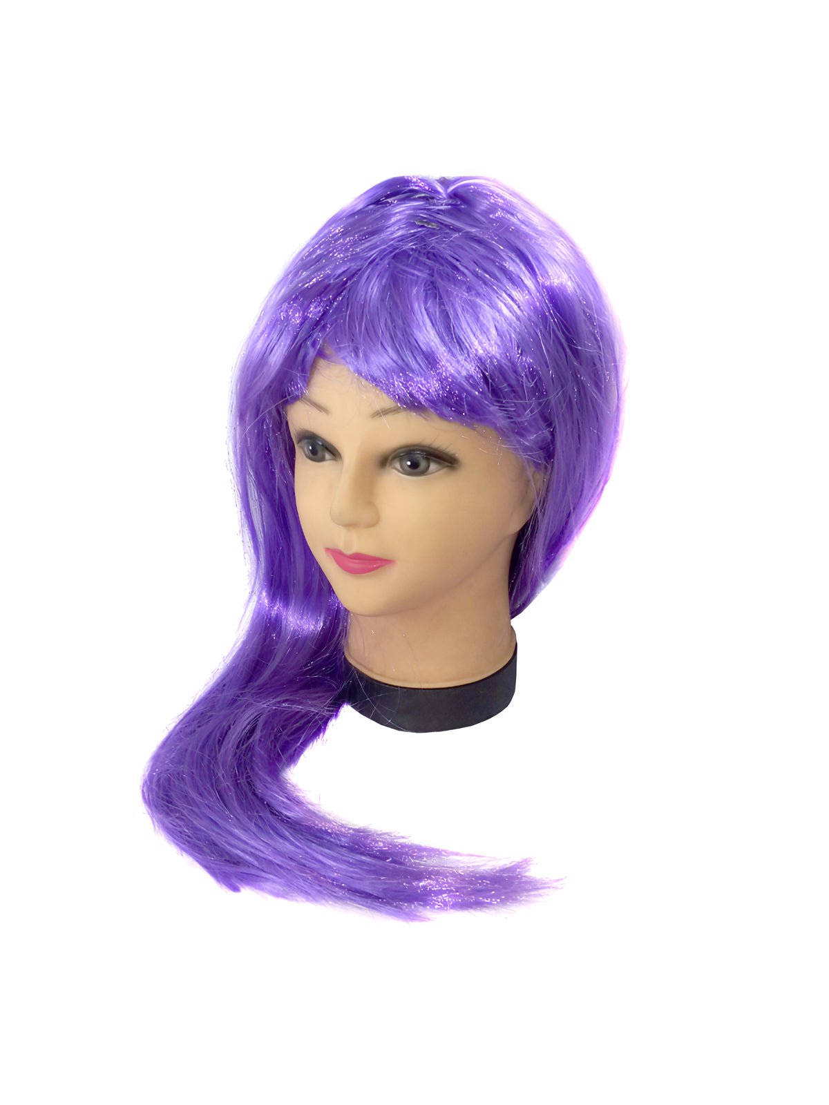 Peluca larga 60 cm 160 gramos 1 unidad - morado mayorista — imagen 6