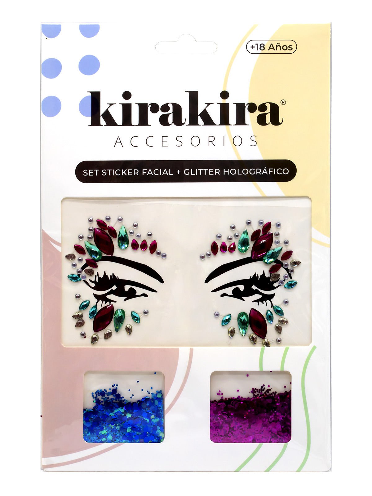 Adhesivo facial + glitter holografico 12 unidades mayorista — imagen 10