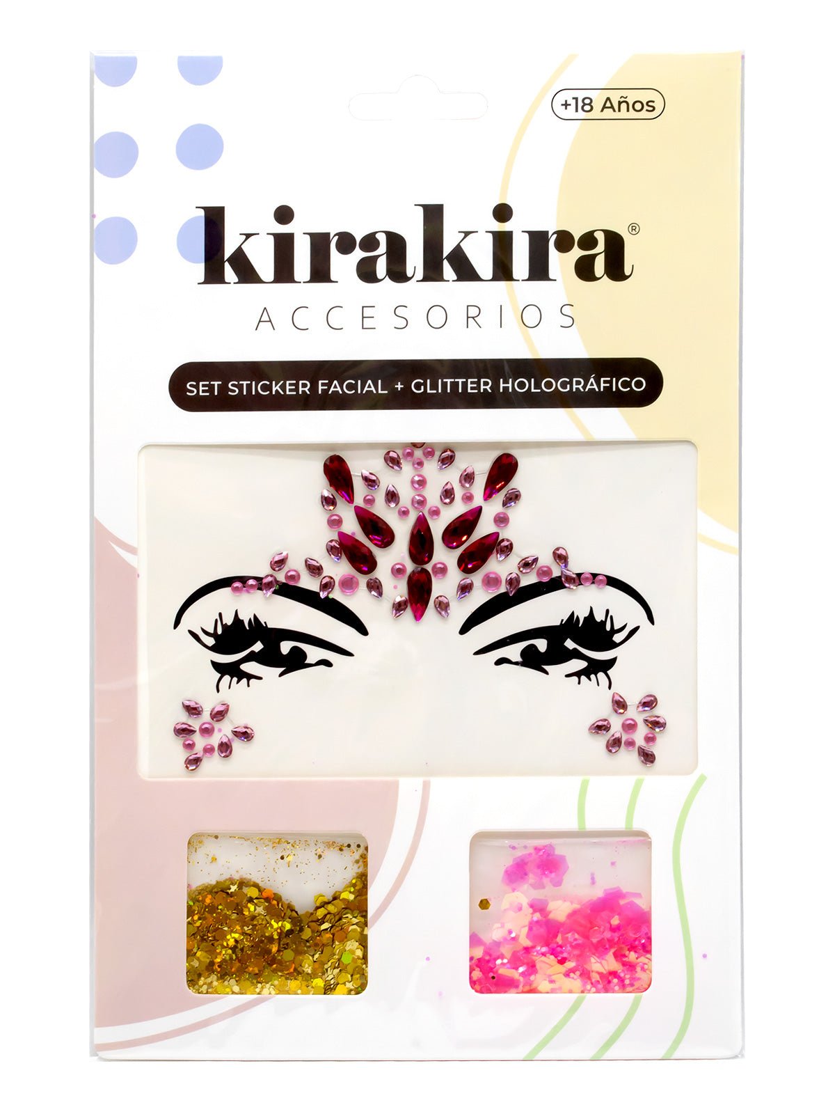 Adhesivo facial + glitter holografico 12 unidades mayorista — imagen 11