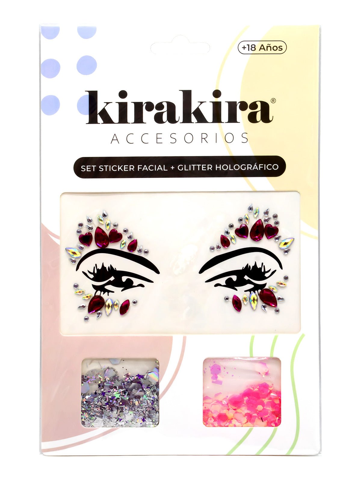 Adhesivo facial + glitter holografico 12 unidades mayorista — imagen 6