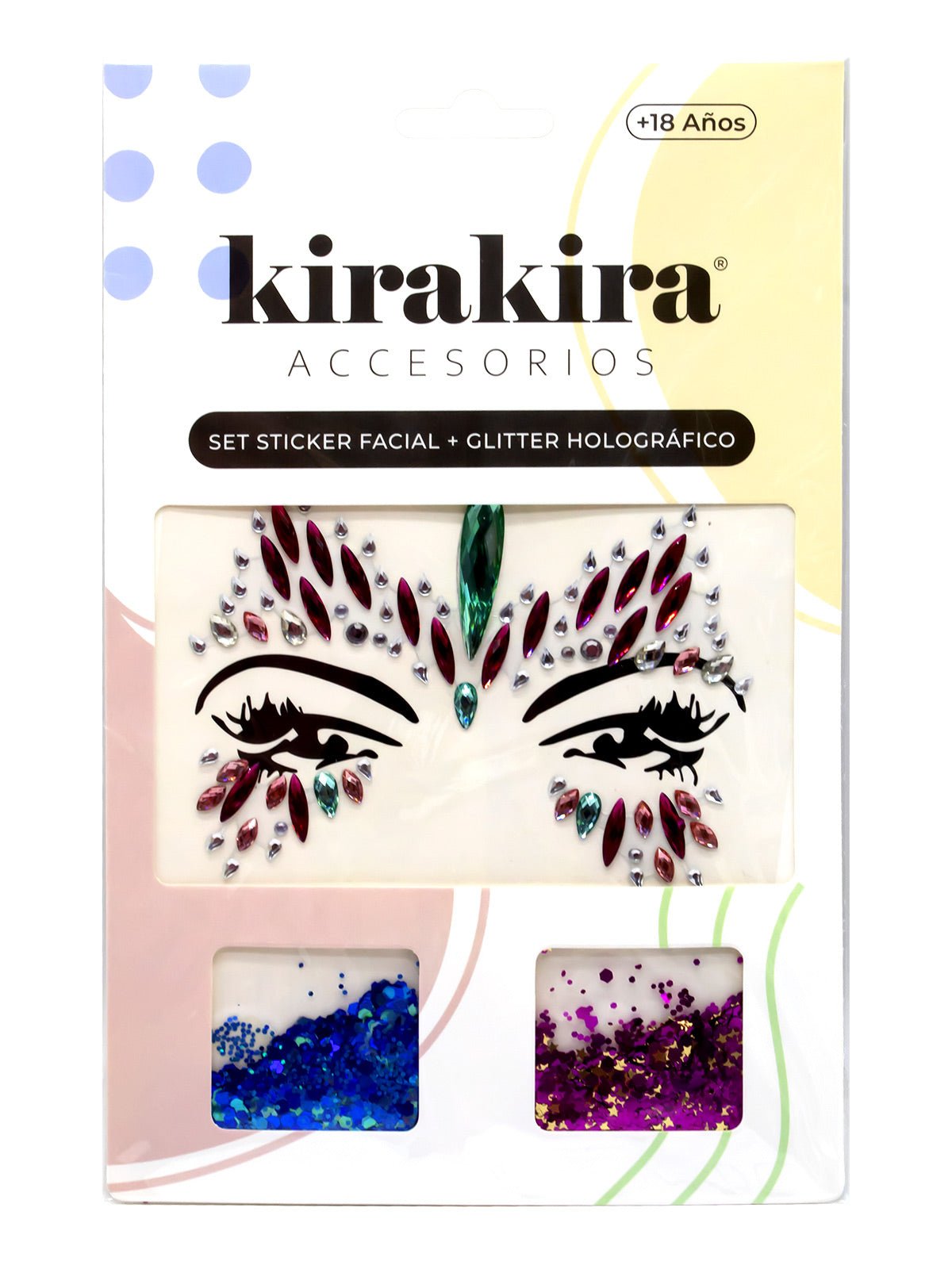 Adhesivo facial + glitter holografico 12 unidades mayorista — imagen 7