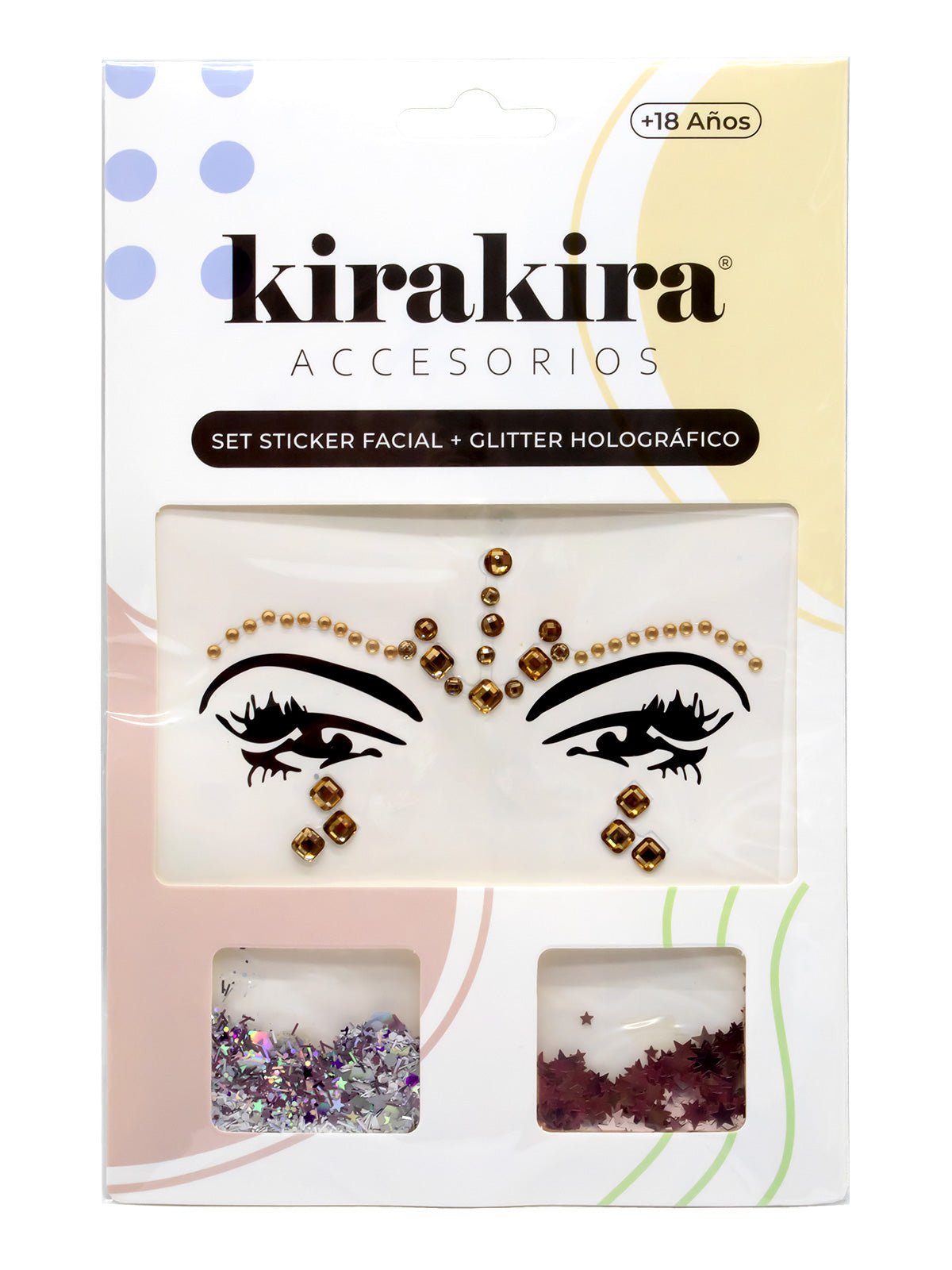 Adhesivo facial + glitter holografico 12 unidades mayorista — imagen 8