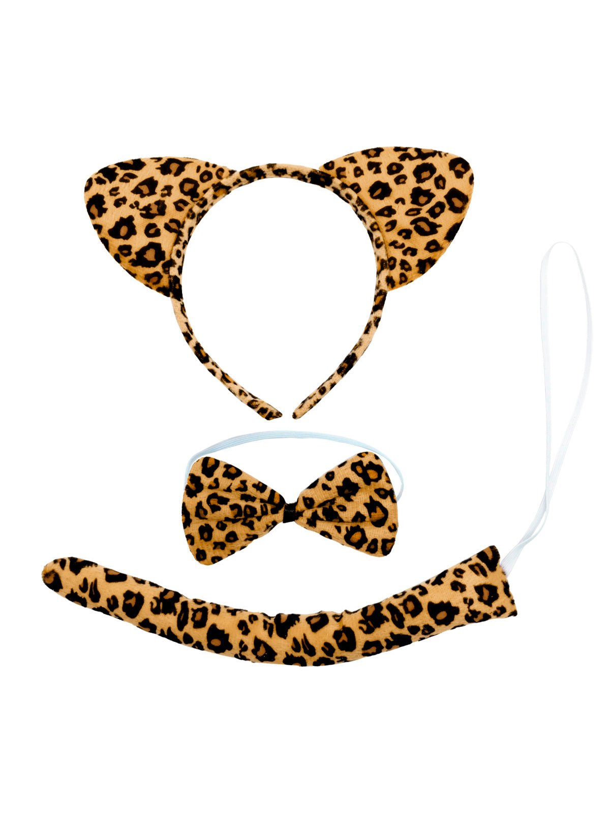 Set animal 3 piezas cintillo leopardo - cafe mayorista — imagen 2