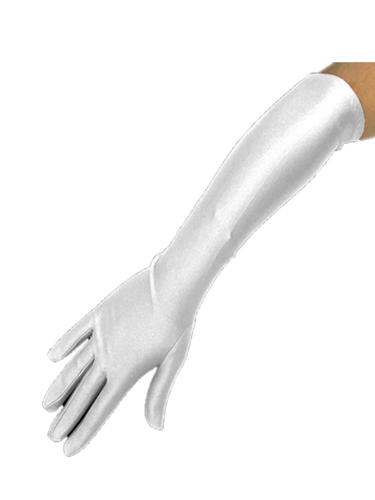 Guante liso largo 45 cm 1 par - white mayorista — imagen 3