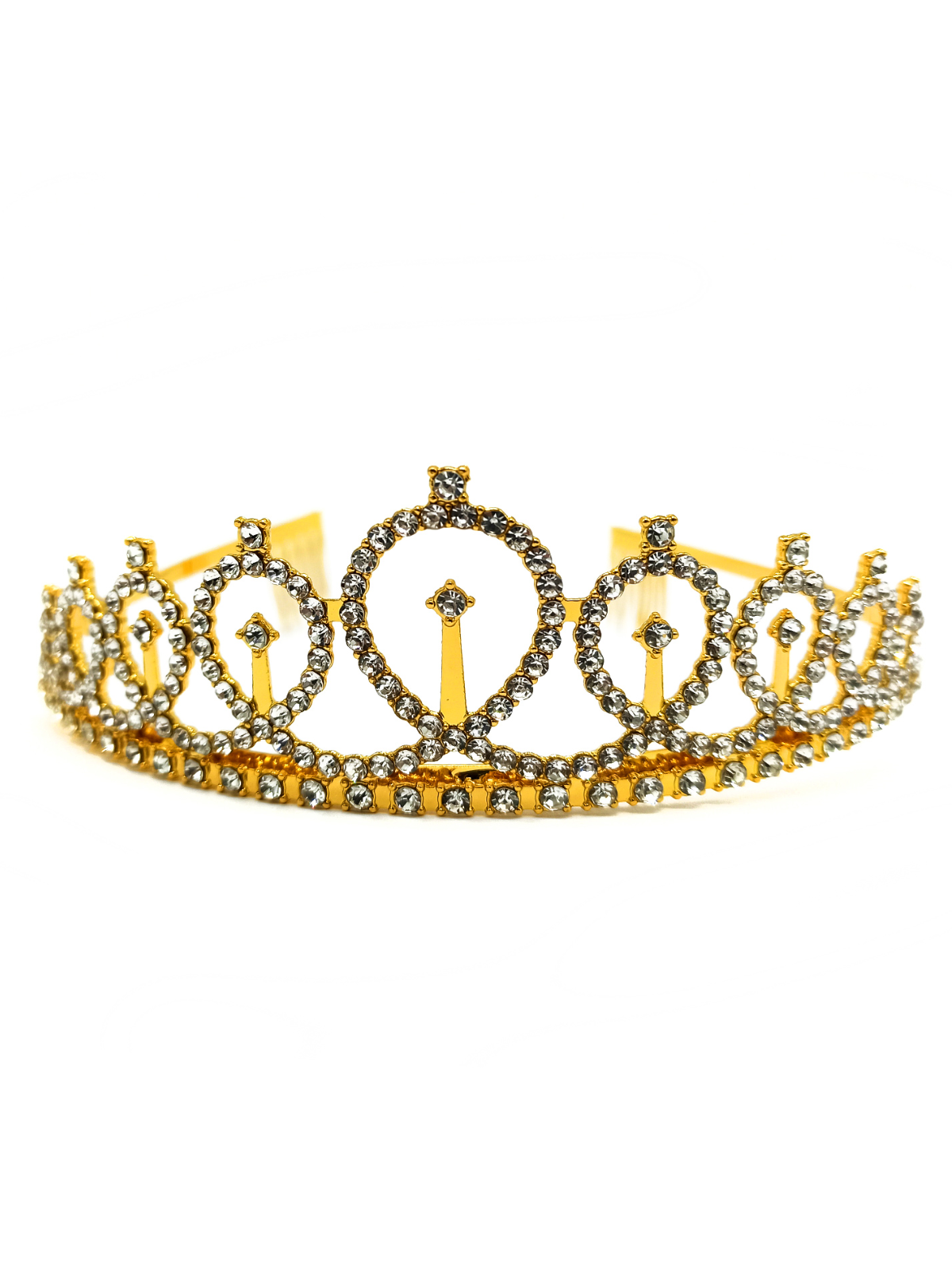 Corona tiara metálica princesa 1 unidad - rose gold mayorista — imagen 2