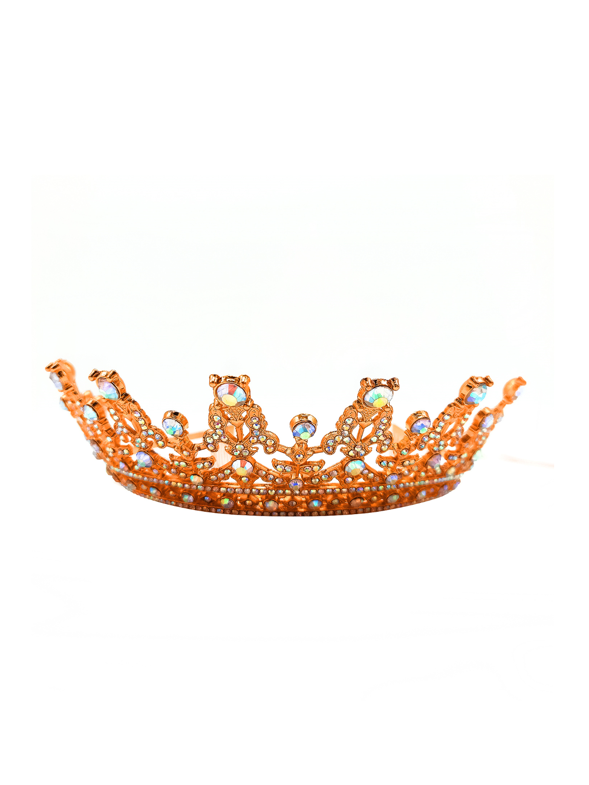 Corona tiara metálica reina 1 unidad - rose gold mayorista — imagen 6