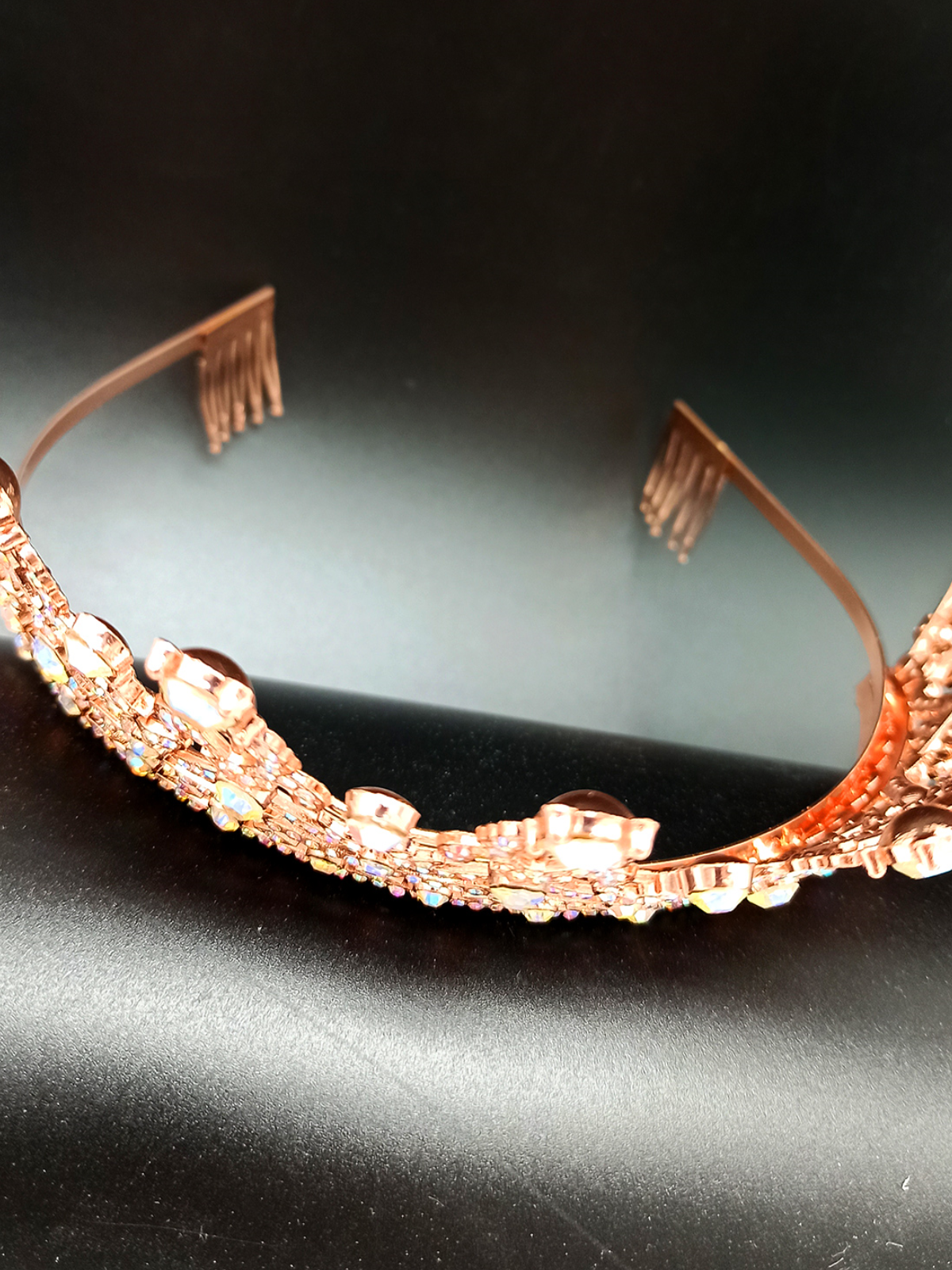 Corona tiara metálica reina 1 unidad - rose gold mayorista — imagen 7