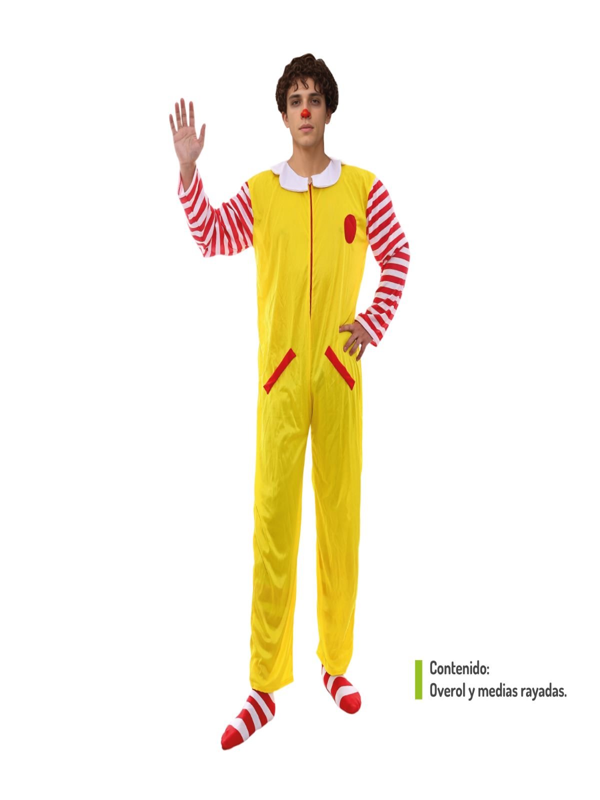 Traje payaso amarillo rallas - s mayorista — imagen 2