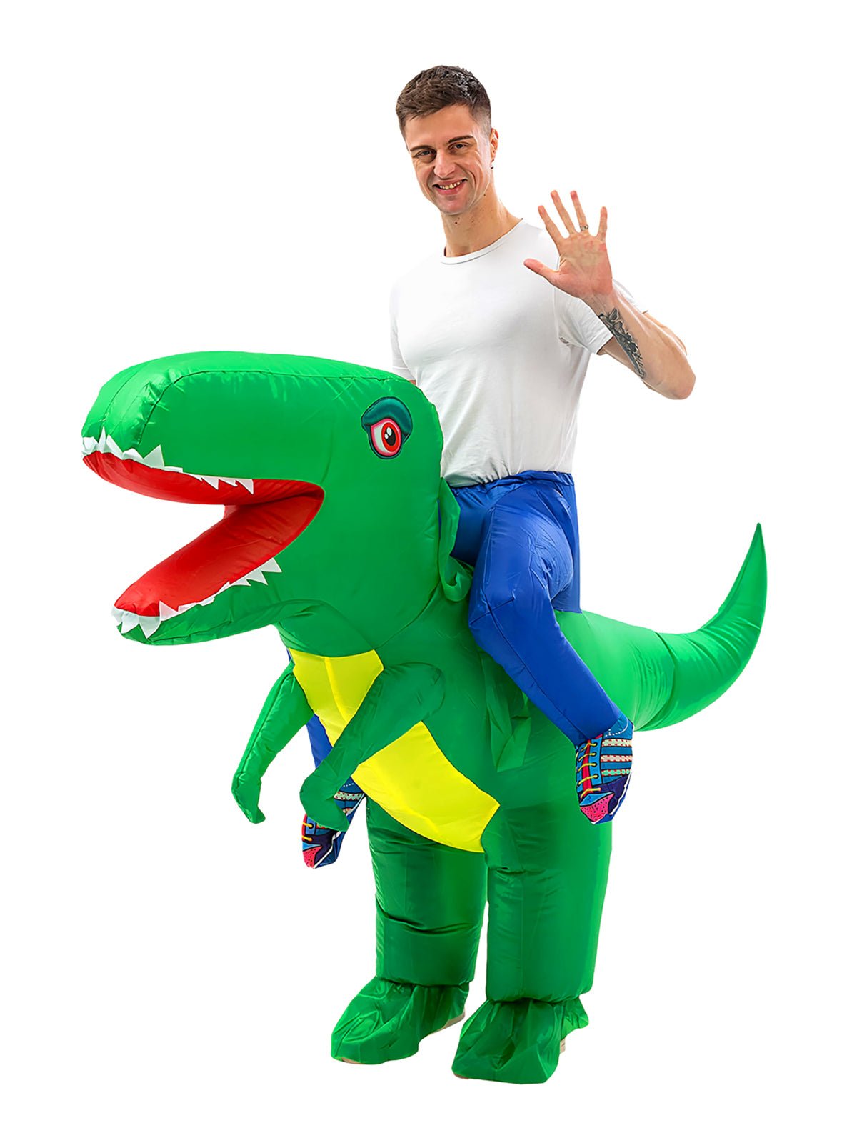 Traje adulto inflable dino ride - 160 - 190 cm mayorista — imagen 2