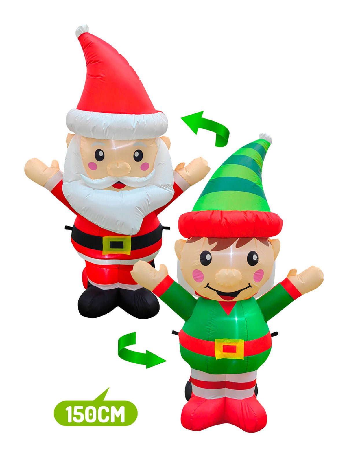 Deco Santa/Elfo Doble Inflable Led 150Cm 150 cm por mayor en Chile
