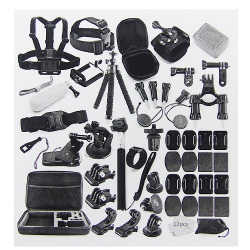 Kit De Accesorios Para Camara Gopro, X 54 Piezas. En Estuche. por mayor - Electrónica por mayor