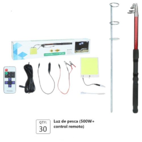 Kit de Luz de Pesca LED 500W+ con Caña Telescópica y Control Remoto por mayor Hogar por mayor