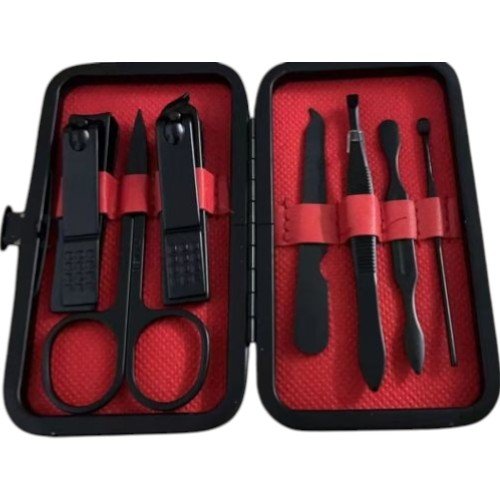 Kit de Manicura Profesional de 7 Piezas en Acabado Negro Mate por mayor Belleza por mayor