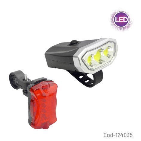 Kit Luces LED Delantera Y Trasera Para Bicicleta, QX-T0598 por mayor - Electronica por mayor