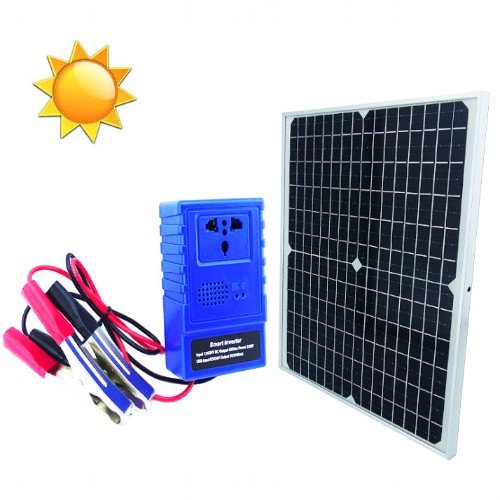 KIT Solar Portatil De Emergencia A 220 Watt Mas 2 USB, Ampolleta USB, Bateria 12 Volt, Inversor Y Panel Solar. por mayor Electrónica por mayor