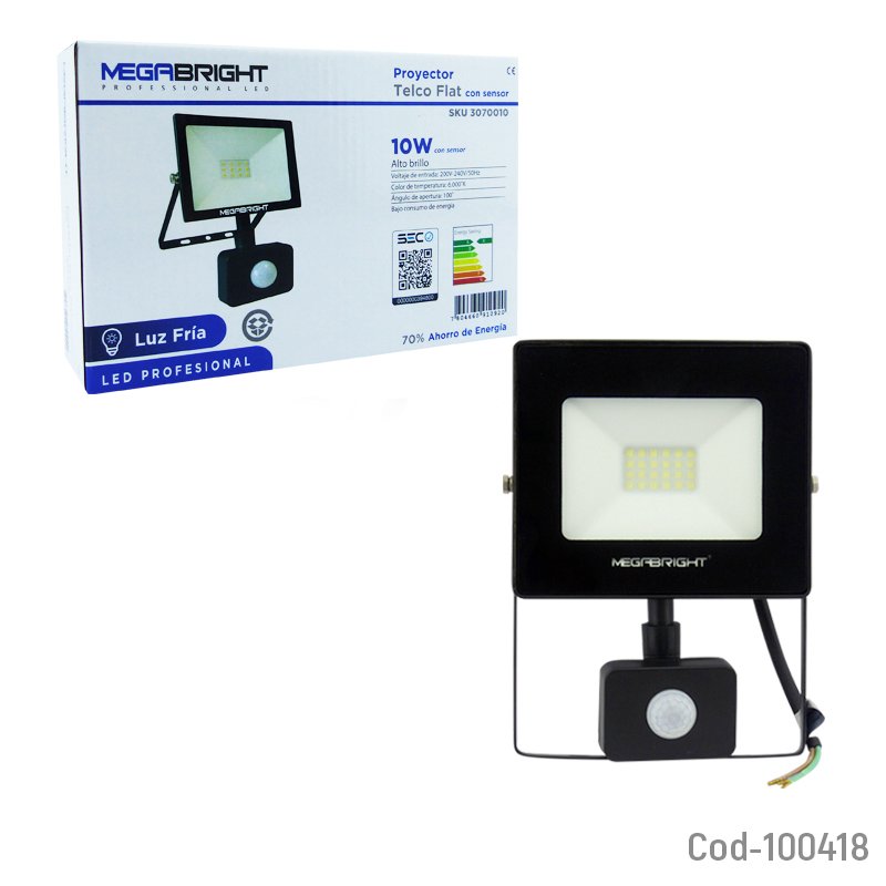 Foco led halogeno 10 watt, con sensor de movimiento, luz fria. certificado. mayorista — imagen 3