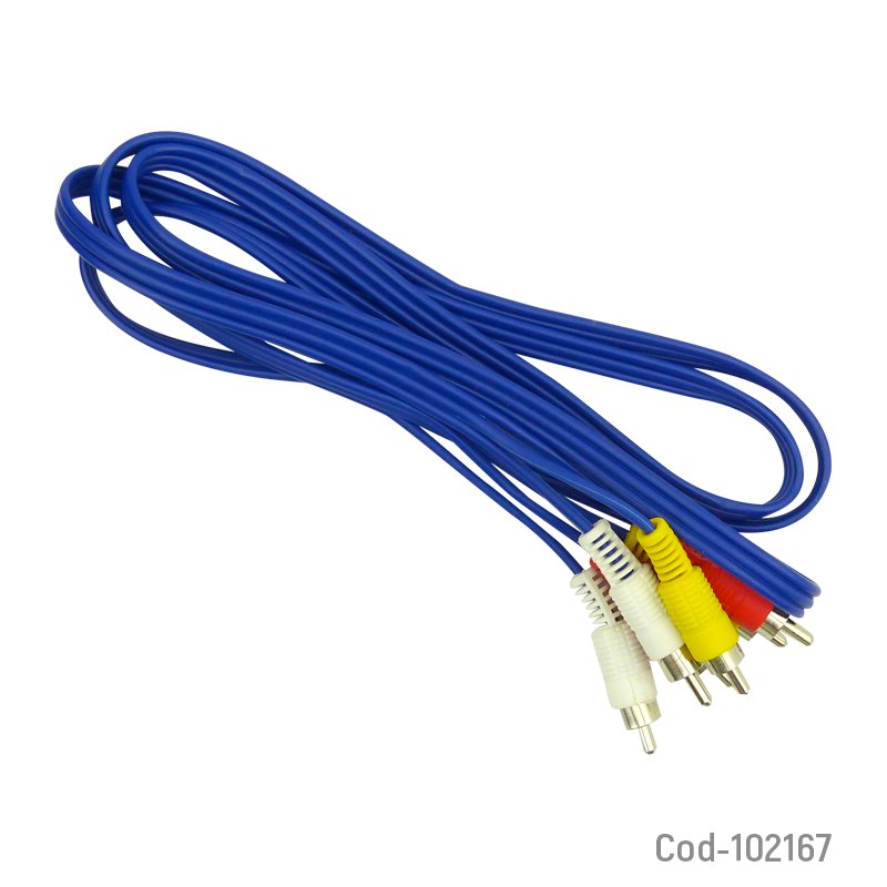 Cable rca 3x3 de 1.5 metros, marca rst. - pack de 50 unidades mayorista — imagen 2