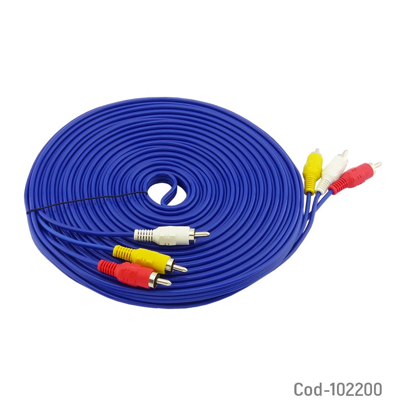 Cable rca 3x3 10 metros - pack de 10 unidades mayorista — imagen 2