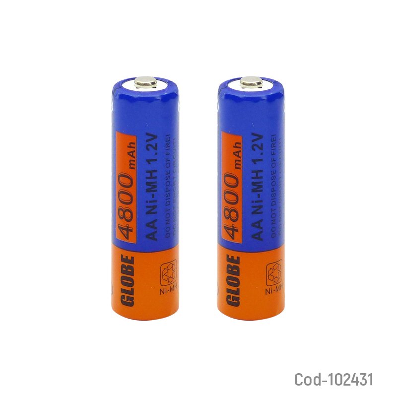 Pila globe power aa recargables 4800mah, en blister. set x 2. - pack de 10 unidades mayorista — imagen 2